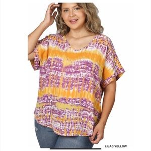 ROLLED SLEEVE DOLBY V NECK TOP